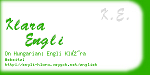 klara engli business card